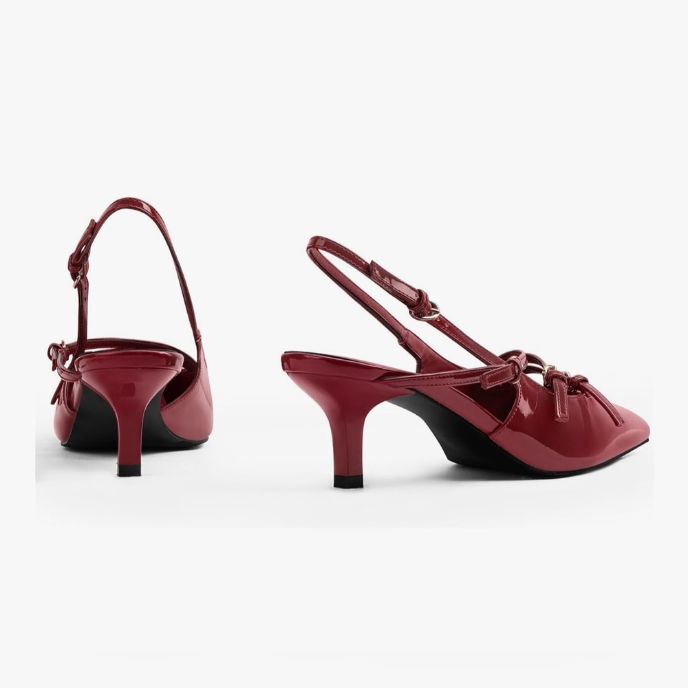MUCCCUTE Women's Heels with Pointed Toe, Heeled, Flat Heels with Strap size 6.5 - Picture 4 of 8